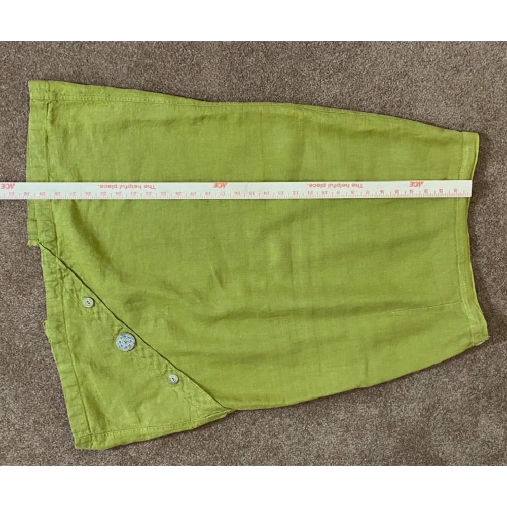 Heteroclite Linen Skirt size 8/10 Green Midi A-line Lagenlook Vintage - Picture 11 of 16